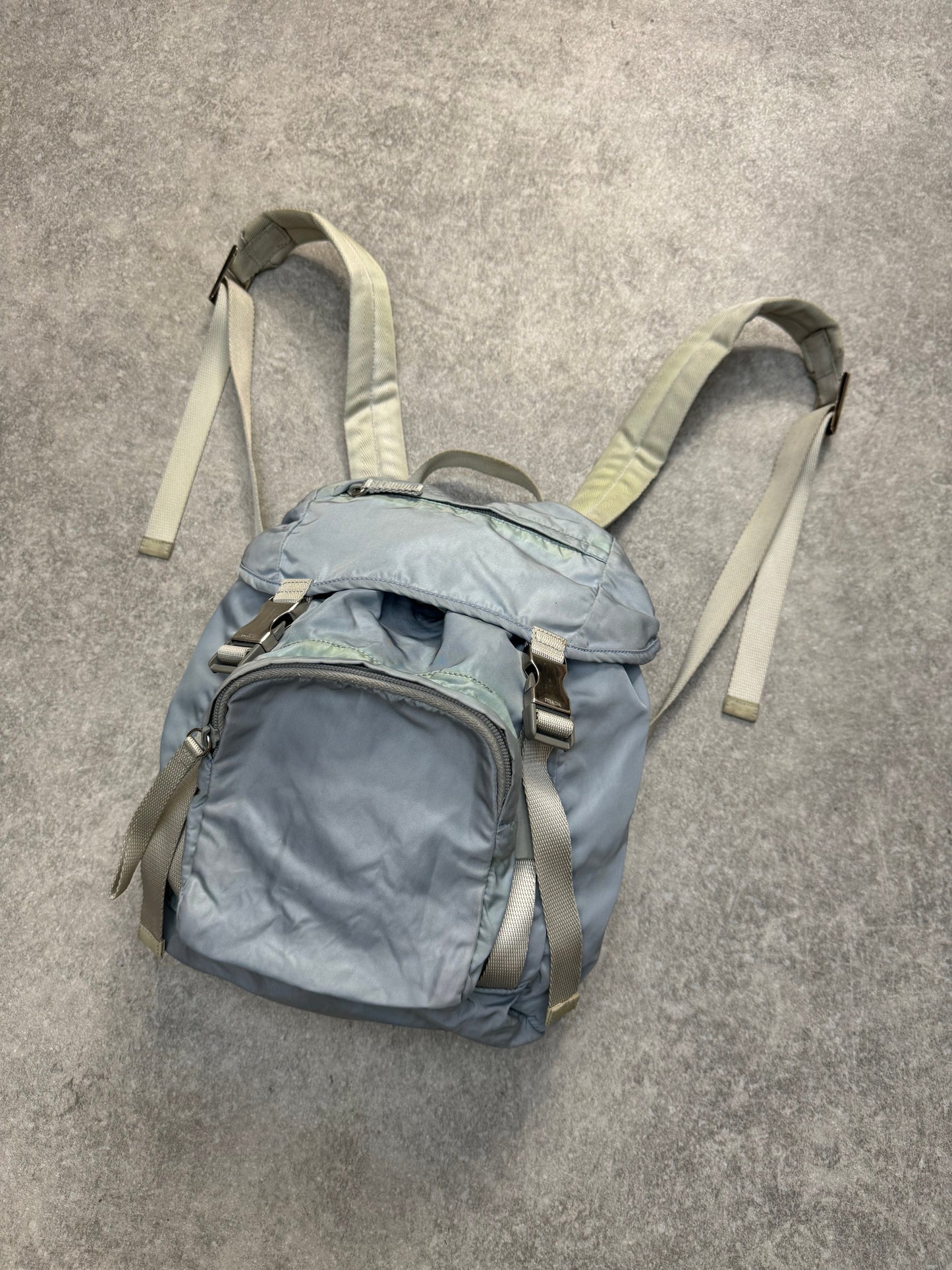 Prada Baby Blue Nylon Backpack