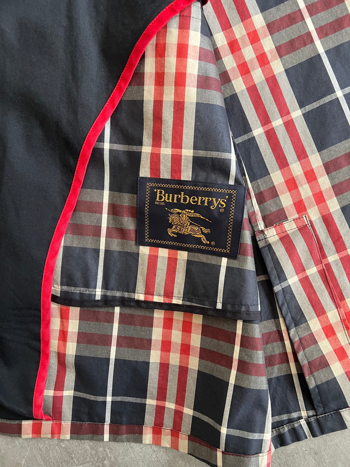 Burberry Red/Navy Nova Check Trenchcoat | LARGE, Multicoloured