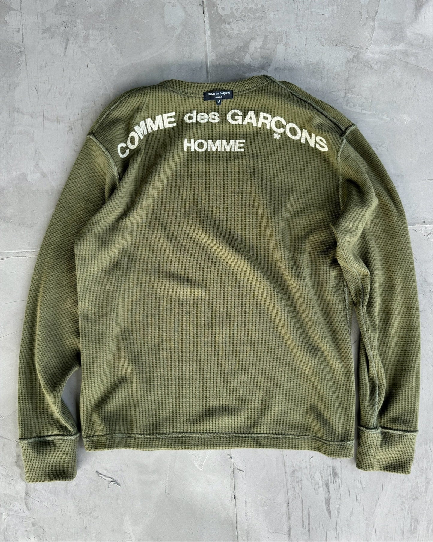 Comme Des Garçons Homme AW07 Logo Waffle Sweater - L