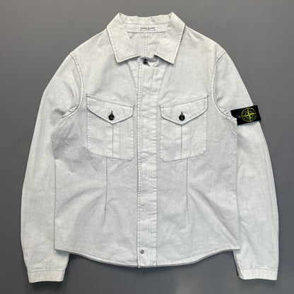Stone Island SS07 Vintage White Spalmatura Overshirt Jacket | Large, Multicoloured
