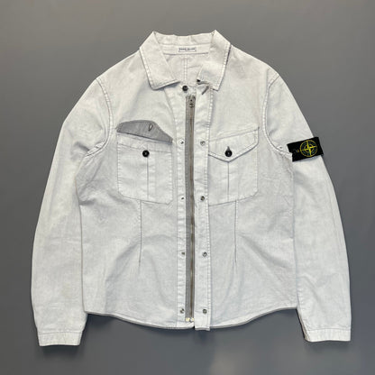 Stone Island SS07 Vintage White Spalmatura Overshirt Jacket | Large, Multicoloured