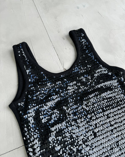 YVES SAINT LAURENT 90'S VARIATION SEQUIN VEST TOP - L