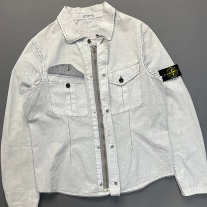 Stone Island SS07 Vintage White Spalmatura Overshirt Jacket | Large, Multicoloured