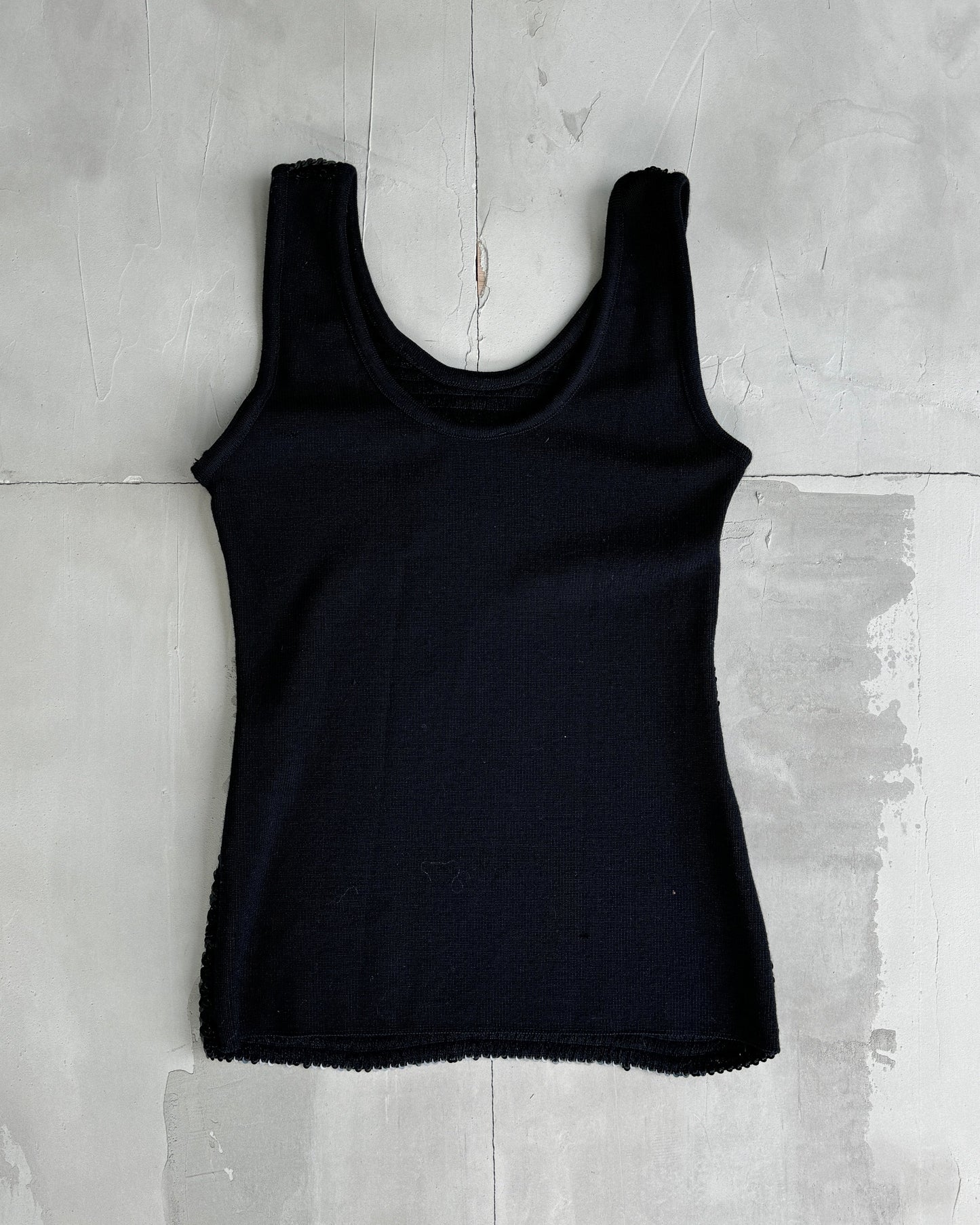 YVES SAINT LAURENT 90'S VARIATION SEQUIN VEST TOP - L