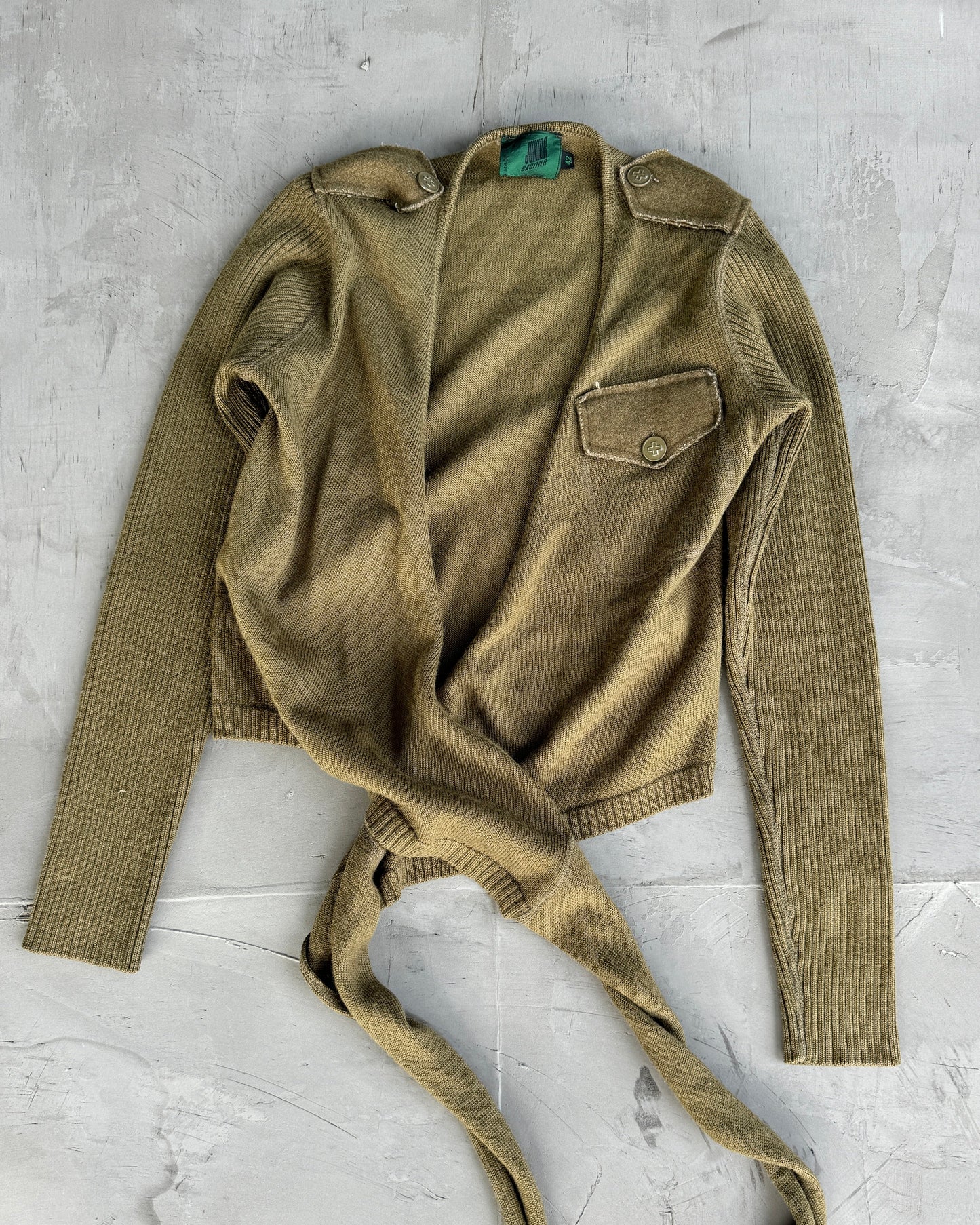 Jean‑Paul Gaultier 1980's Wool Wrap Military Cardigan - M