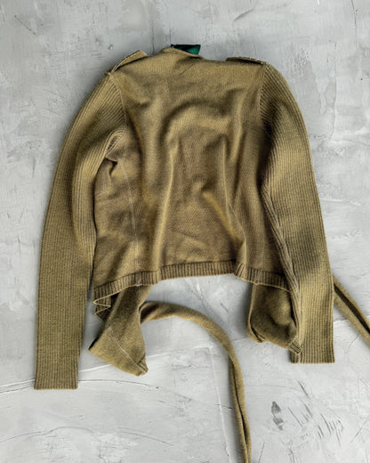 Jean‑Paul Gaultier 1980's Wool Wrap Military Cardigan - M