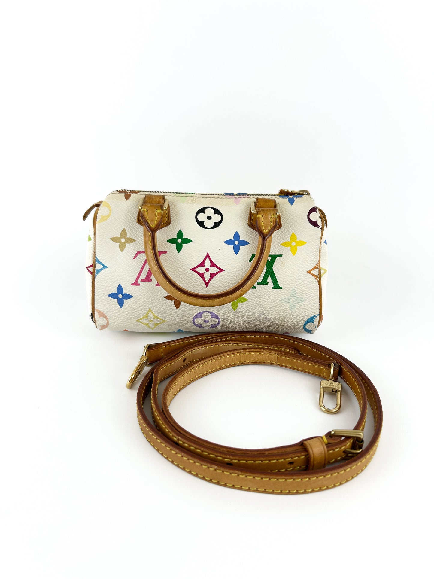 Vintage Louis Vuitton x Takashi Murakami Multicolour Nano Speedy Handbag with Extension Strap | O/S, Multicoloured