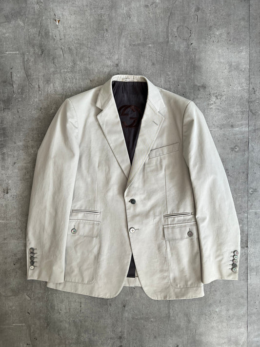 1998 Gucci Tom Ford Beige Cotton Blazer | Medium, Multicoloured