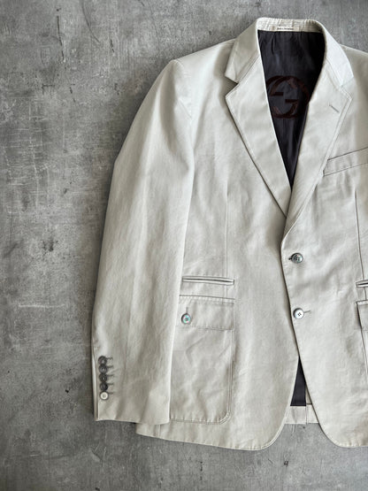 1998 Gucci Tom Ford Beige Cotton Blazer | Medium, Multicoloured