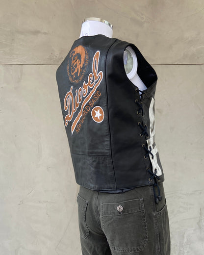 DIESEL FAUX LEATHER VEST WAISTCOAT - S