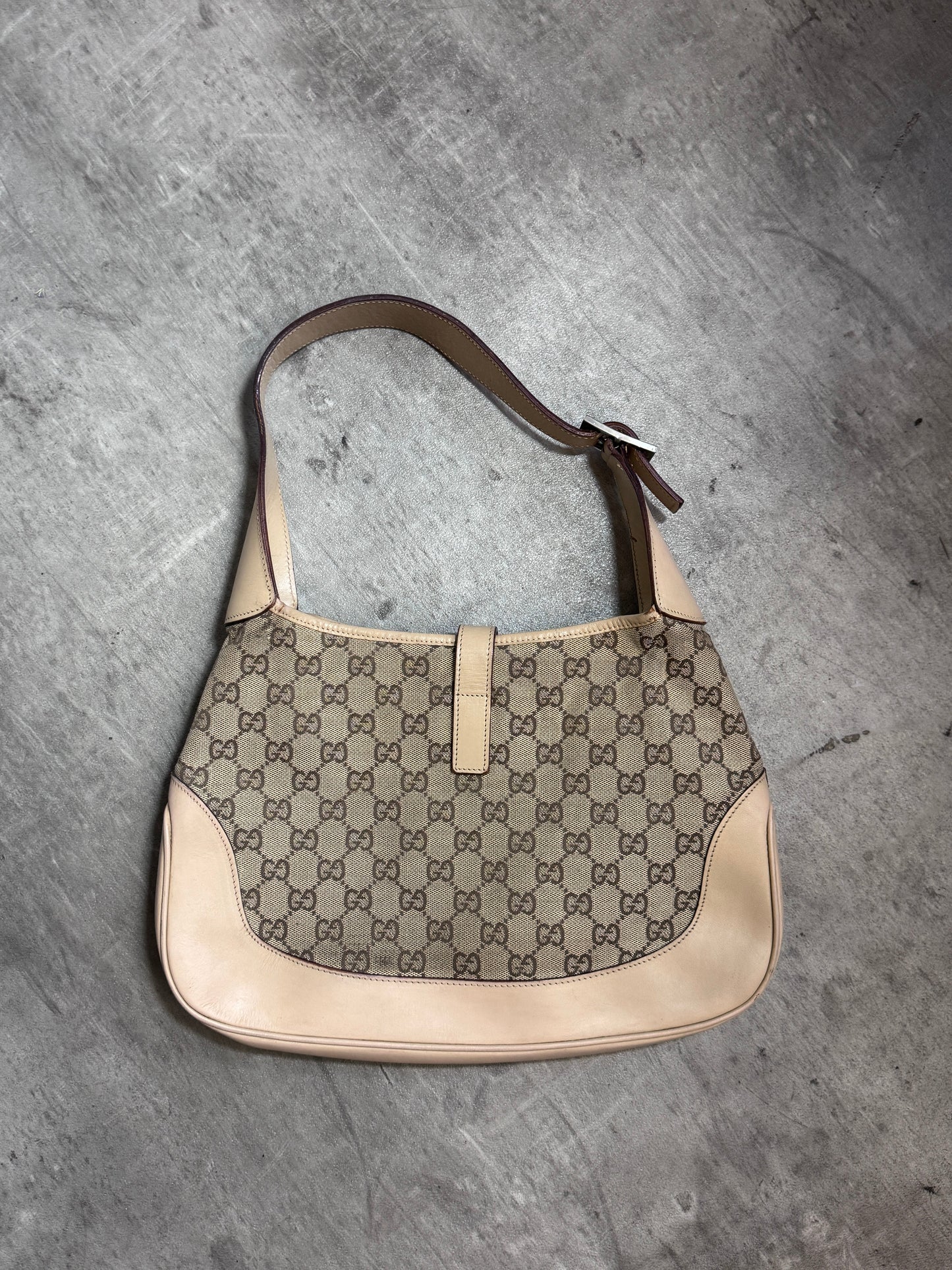 Gucci Cream Monogram Jackie Bag