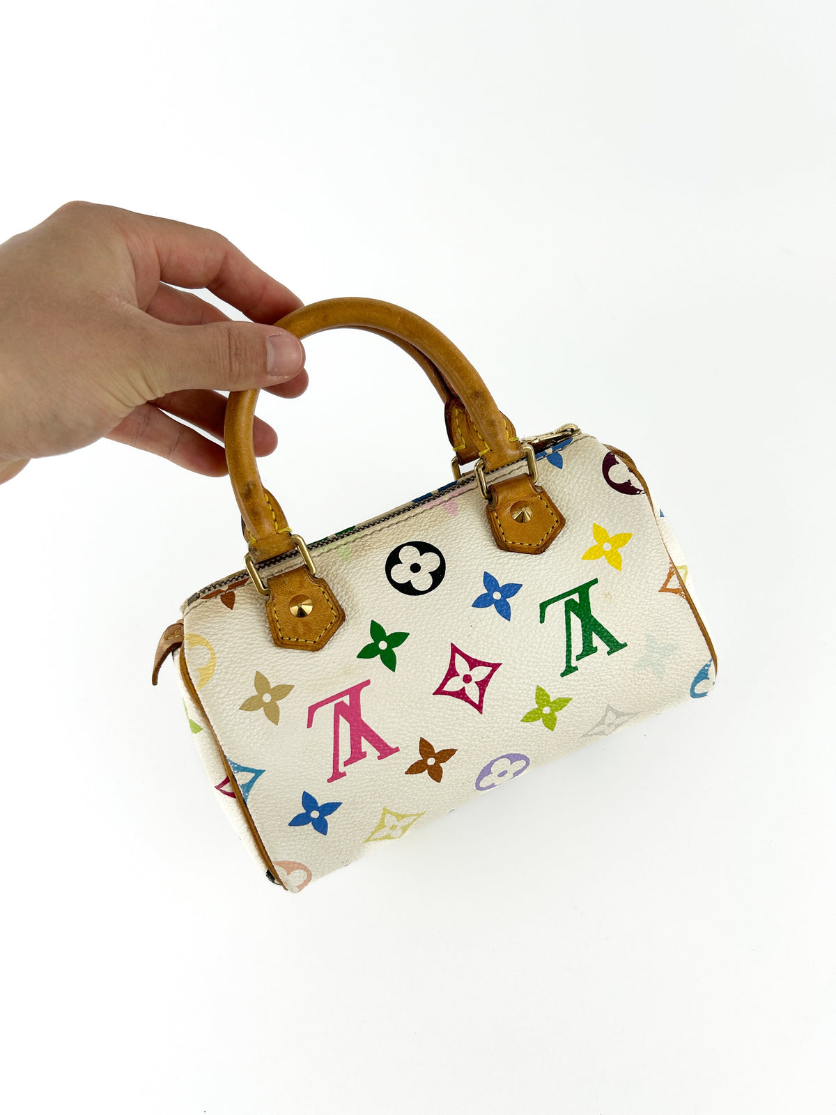 Vintage Louis Vuitton x Takashi Murakami Multicolour Nano Speedy Handbag with Extension Strap | O/S, Multicoloured