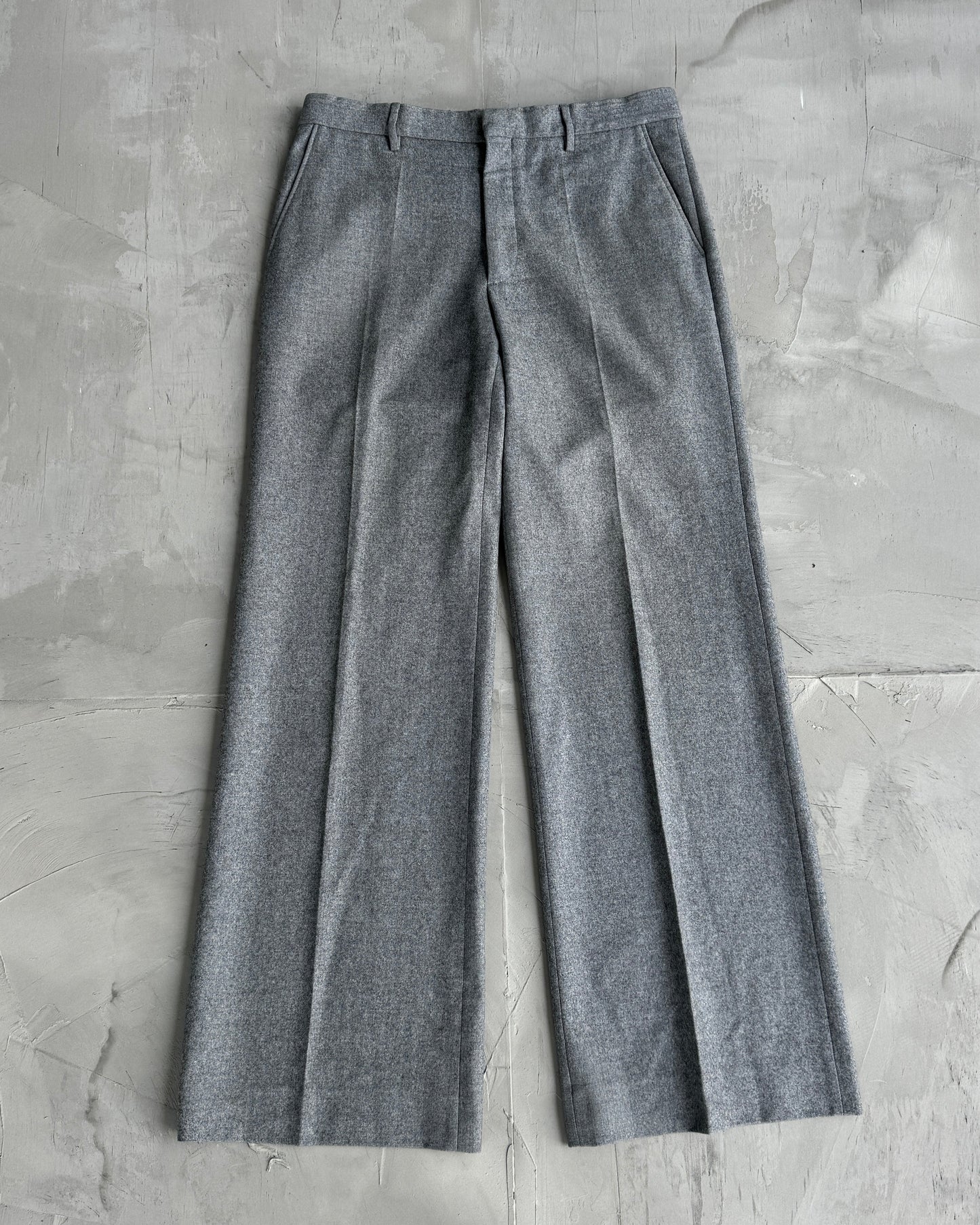 Miu Miu Wide Leg Grey Wool Suit Trousers - W30"