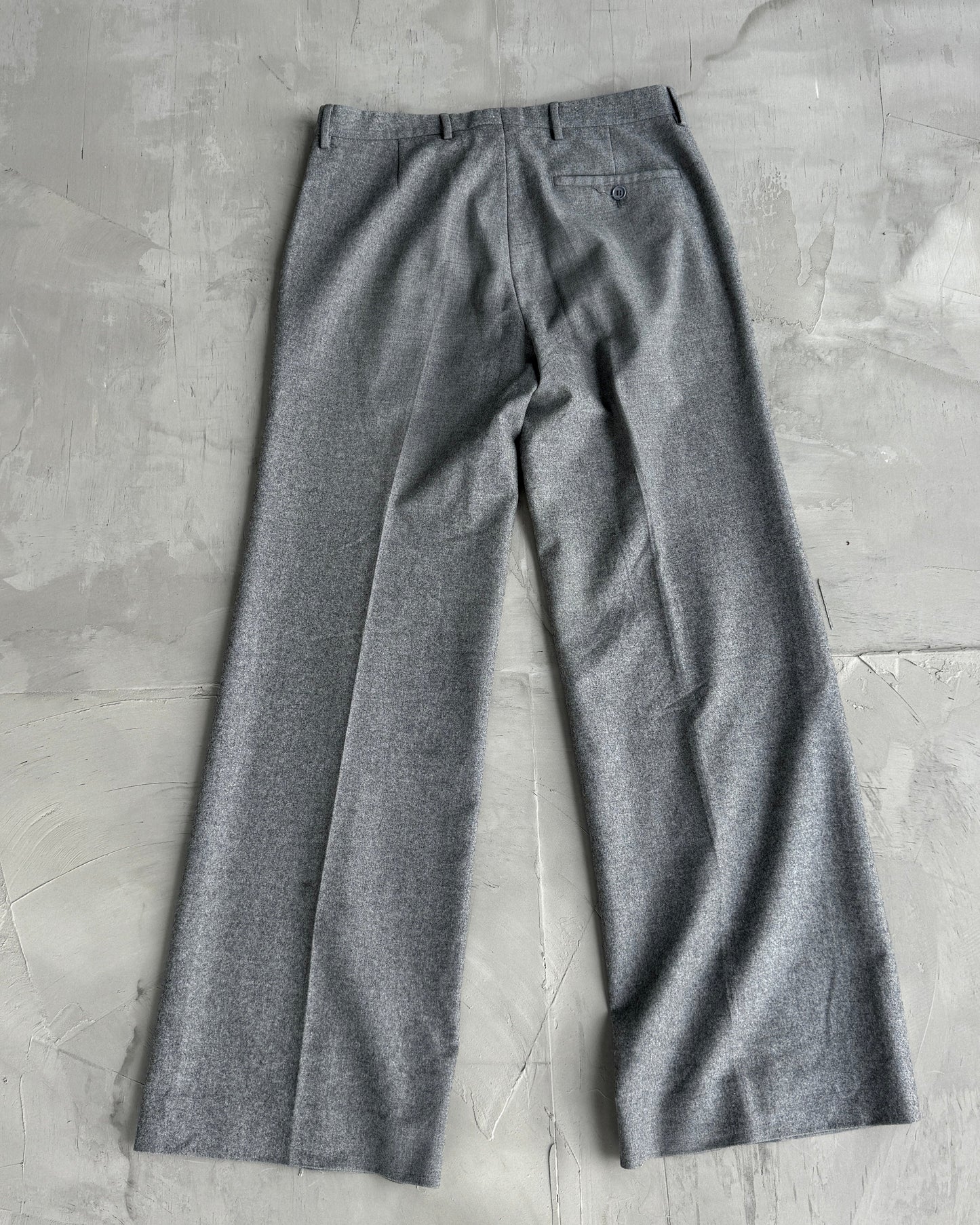 Miu Miu Wide Leg Grey Wool Suit Trousers - W30"