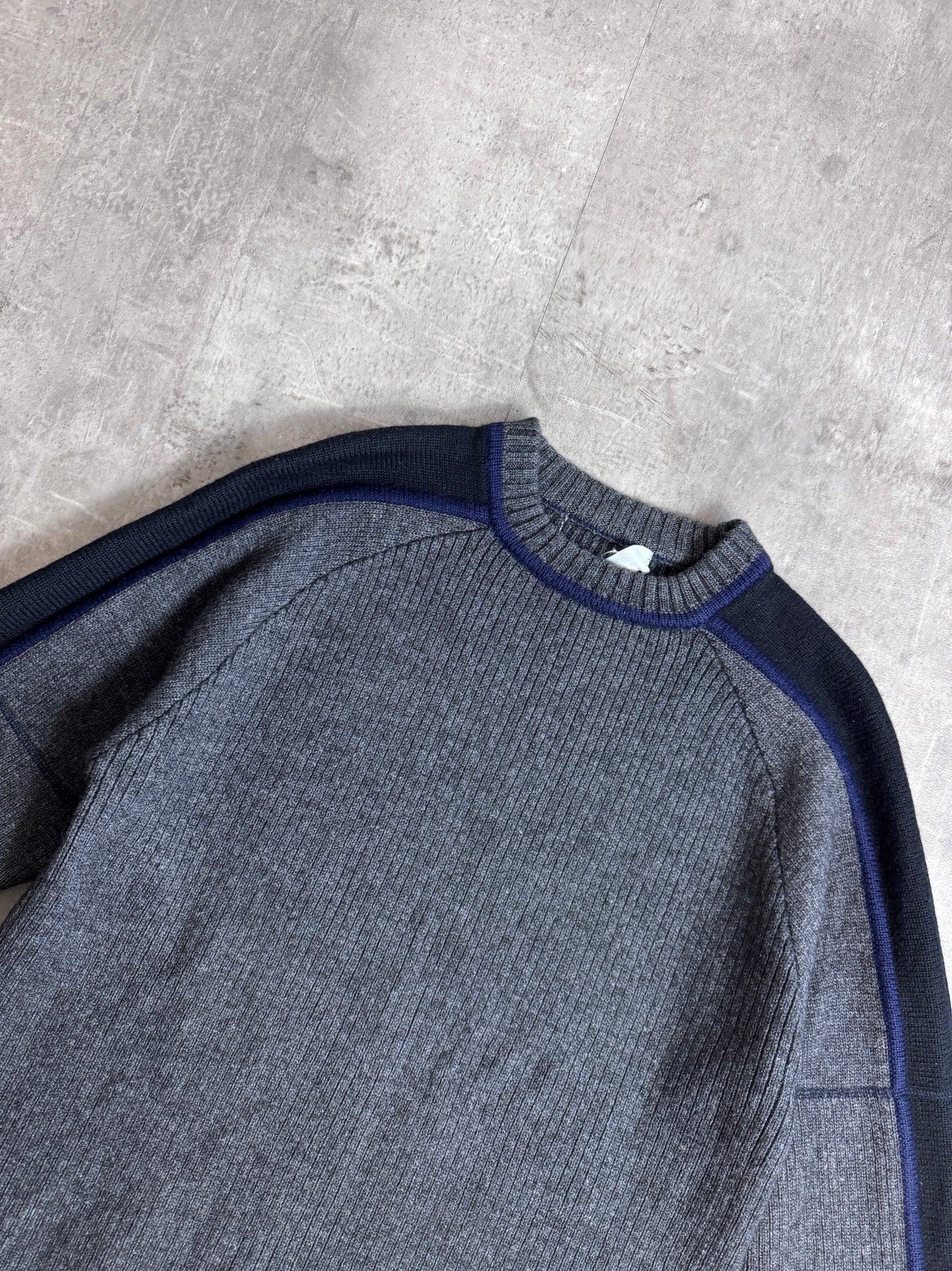 Comme des Garçons Tri-Tone Dark Grey Sweater