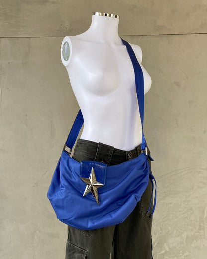 MUGLER NYLON & CHROME STAR SHOULDER BAG. | O/S, Blue