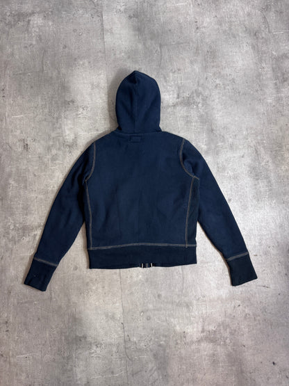 Ralph Lauren Polo Jeans Navy Blue Zip Up Fur Lined Hoodie