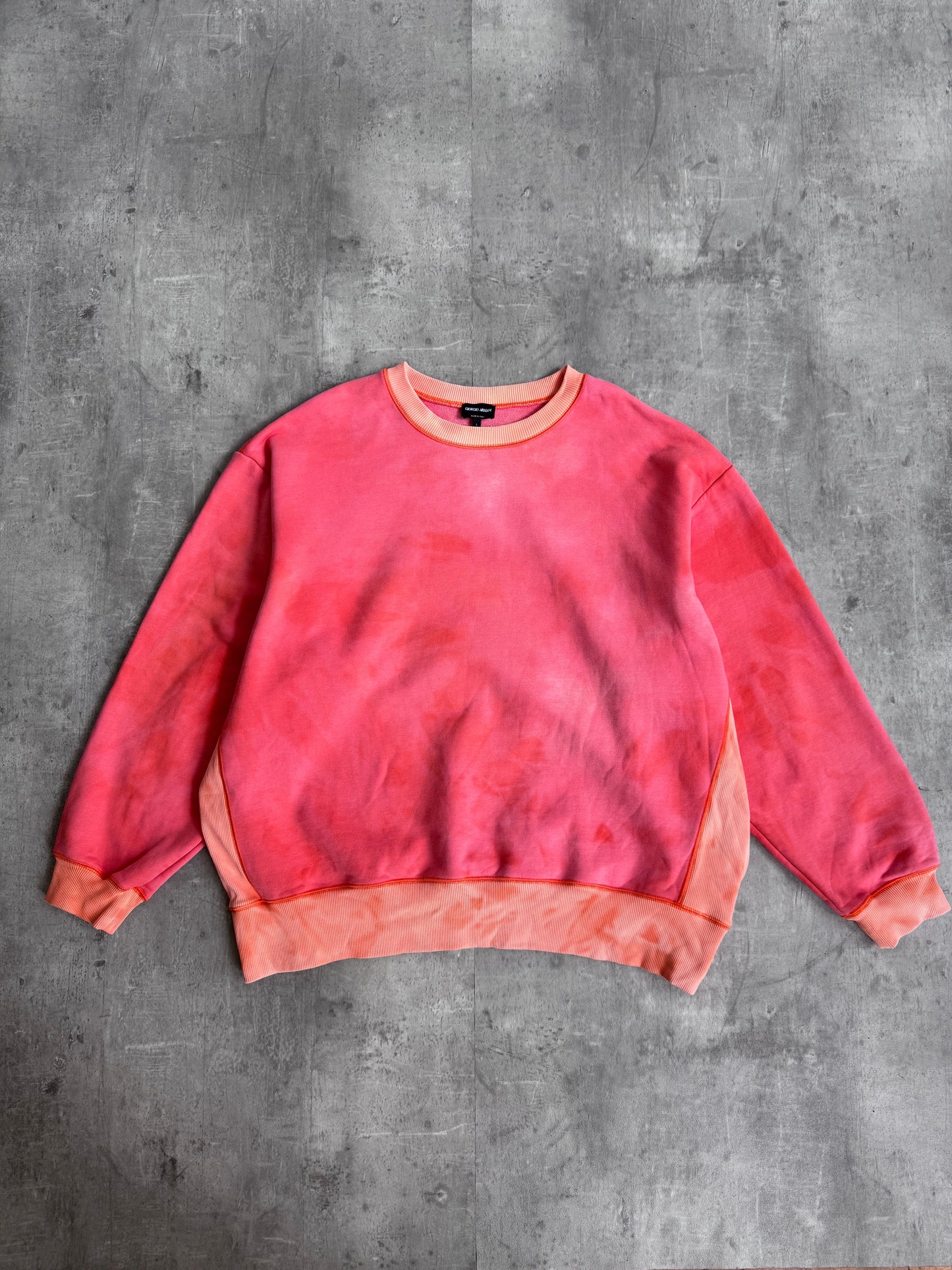Giorgio Armani Bleach Fade Effect Washed Sweatshirt