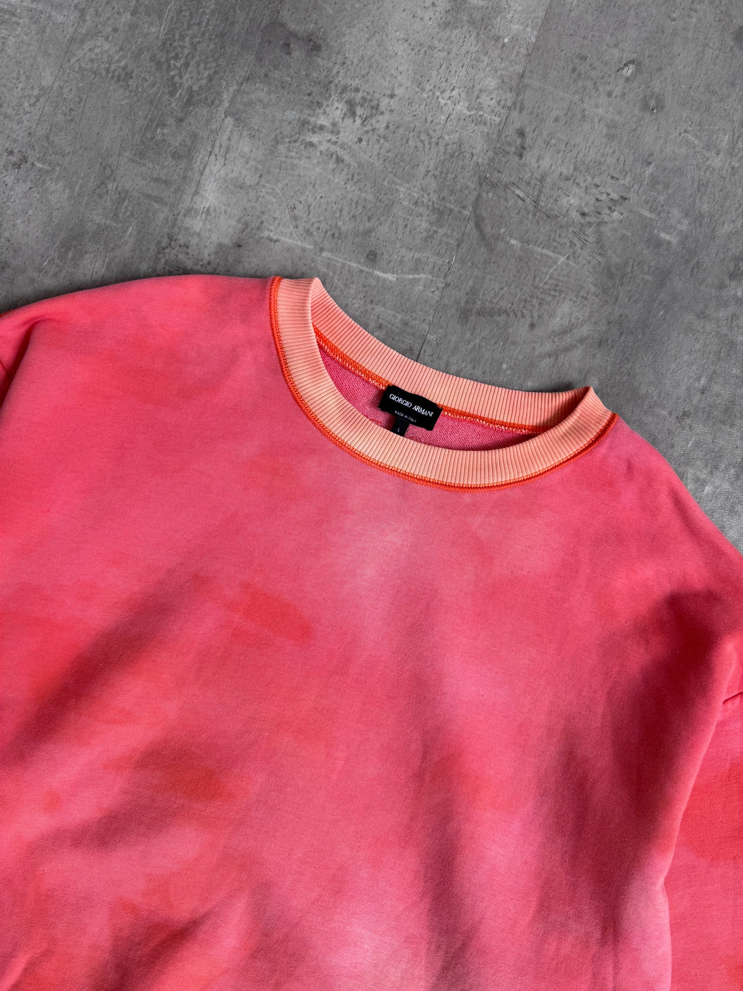 Giorgio Armani Bleach Fade Effect Washed Sweatshirt