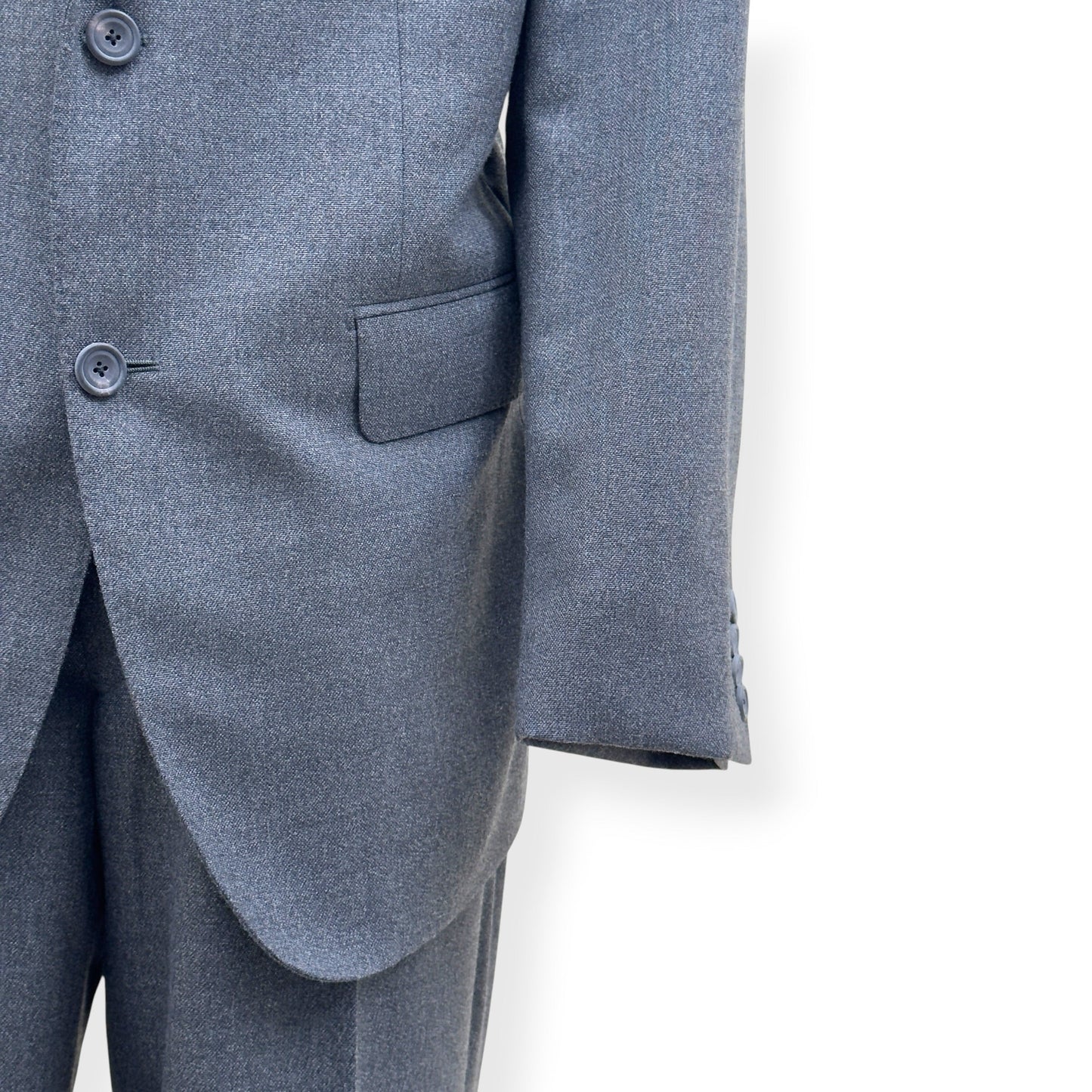 THOM SWEENEY BESPOKE WOOL SUIT GREY XL | XL, Grey