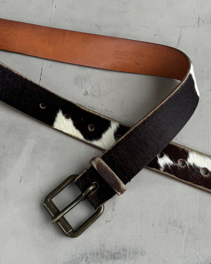 MIU MIU SS02 CALF FUR BELT | O/S, Brown