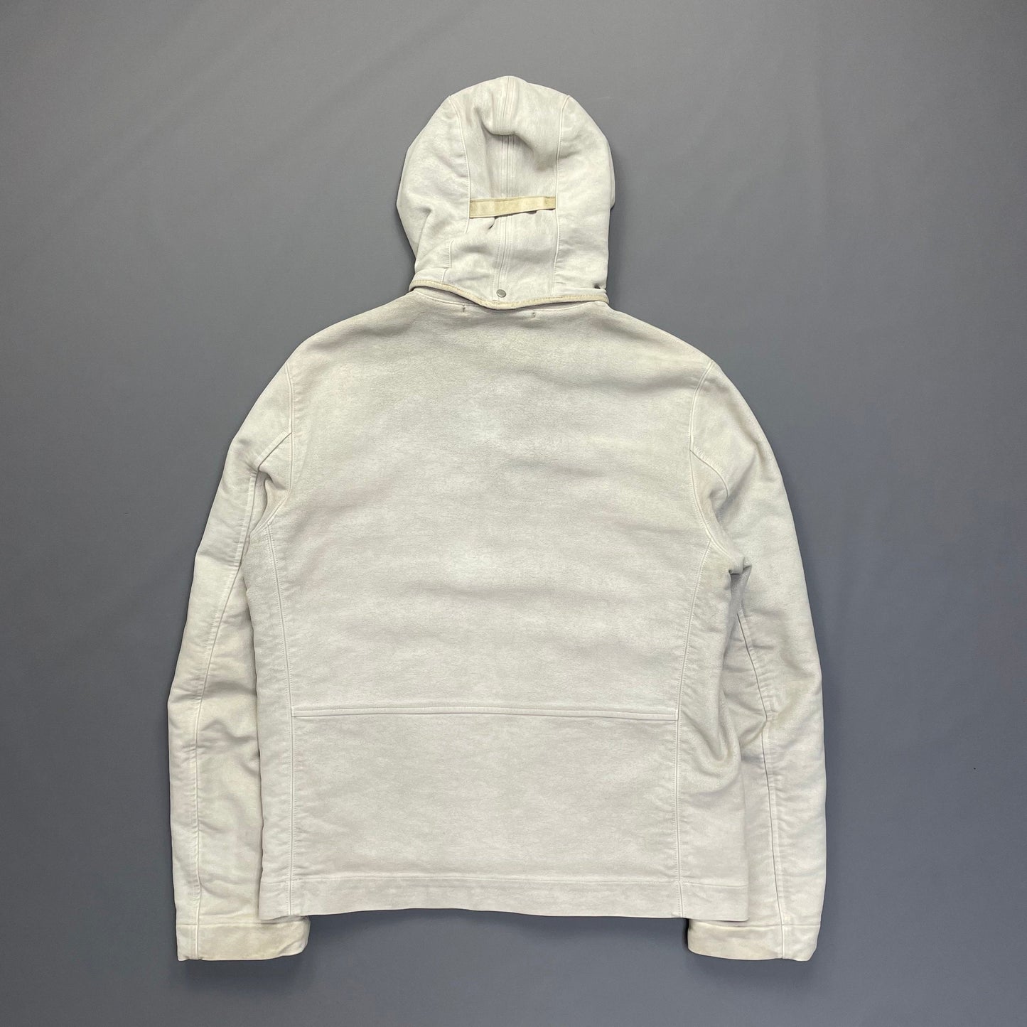 C.P. Company Hand Painted Vintage White Moleskin Archive Goggle Jacket AW04 | X-Large, White