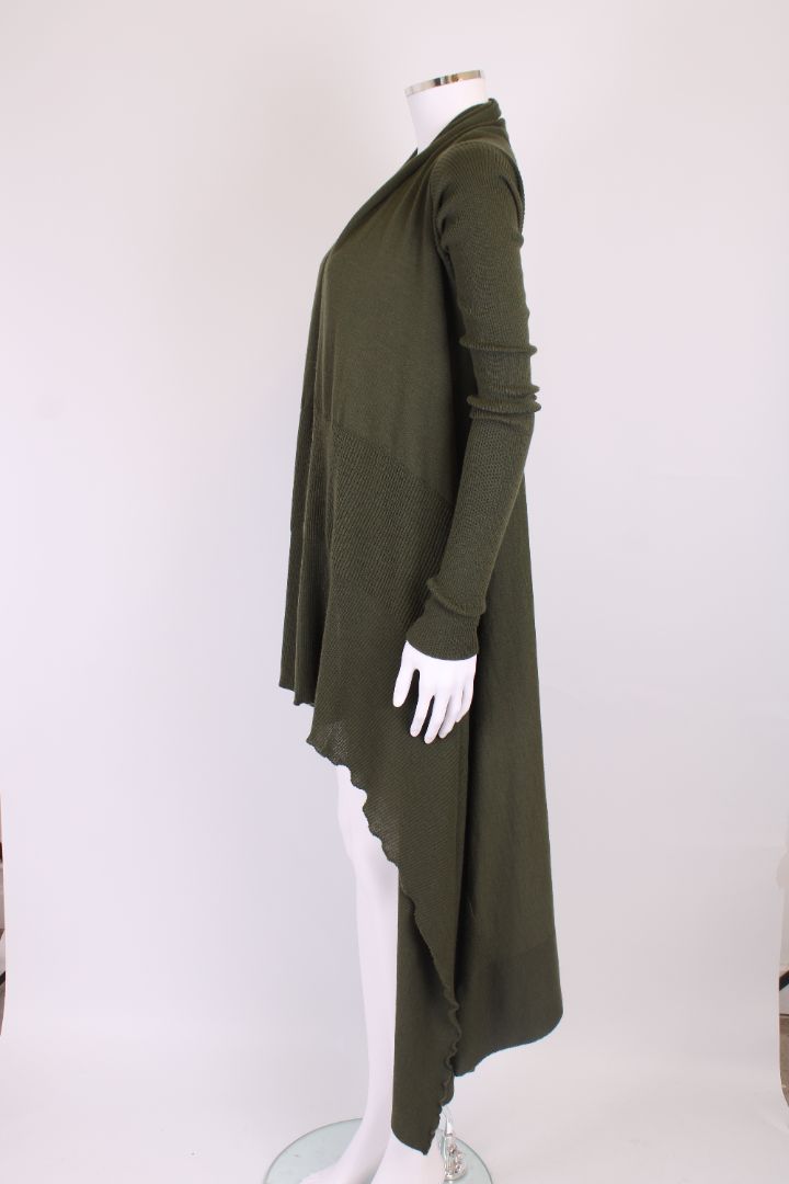 Rick Owens Long Waterfall Cardigan Khaki XS | XS, Khaki