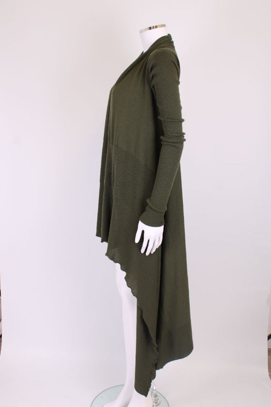 Rick Owens Long Waterfall Cardigan Khaki XS | XS, Khaki