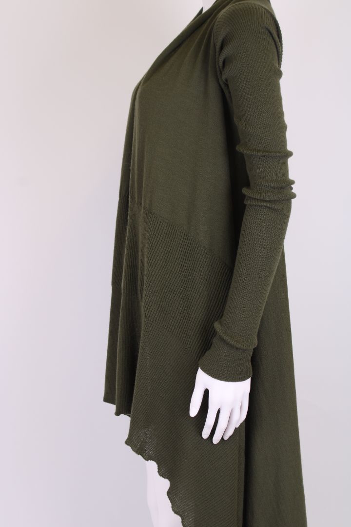 Rick Owens Long Waterfall Cardigan Khaki XS | XS, Khaki