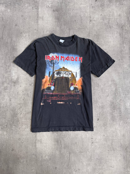 1993 Iron Maiden "A Real Live One" Washed Black Single Stitch Graphic Tee