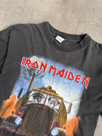 1993 Iron Maiden "A Real Live One" Washed Black Single Stitch Graphic Tee