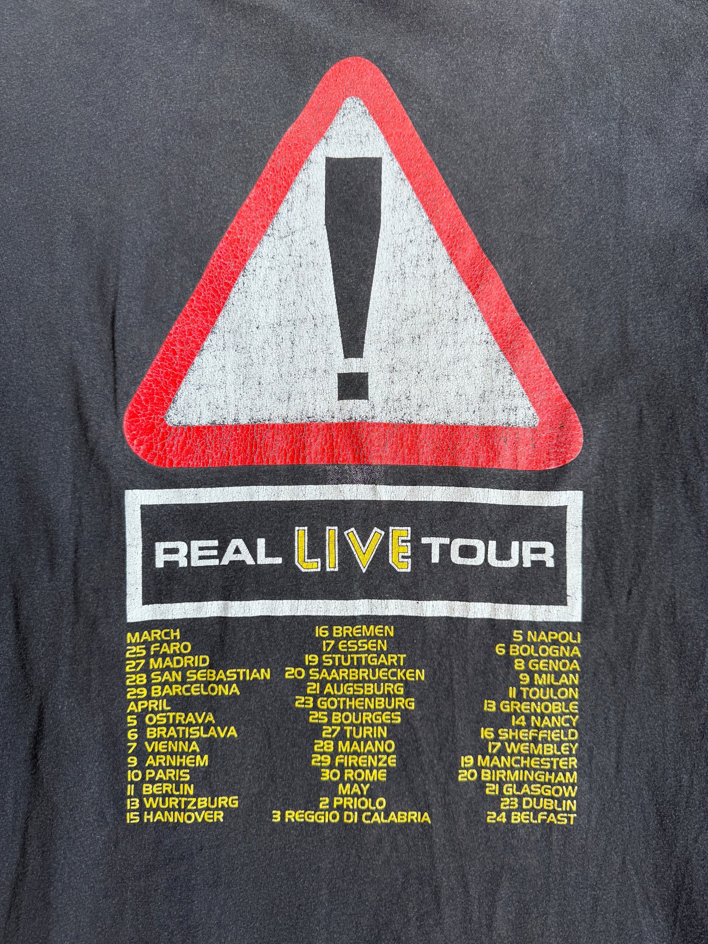 1993 Iron Maiden "A Real Live One" Washed Black Single Stitch Graphic Tee