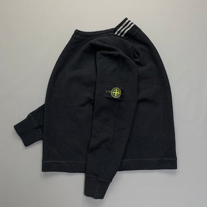 Stone Island Ribbed Knit Black Jumper AW00 | Large, Black