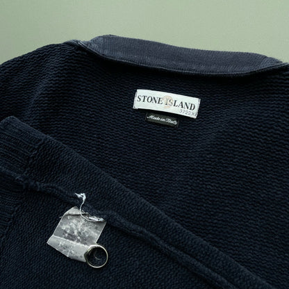 Stone Island Navy SS02 Chenille Knit Jumper | Large, Navy