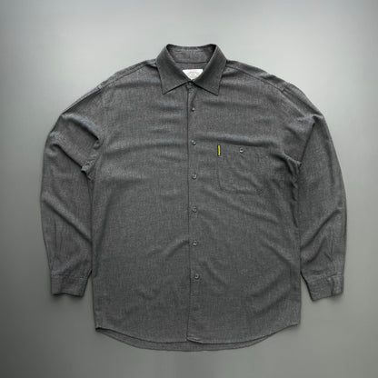 Armani Jeans Grey 90s Drape Shirt | XX-Large, Grey