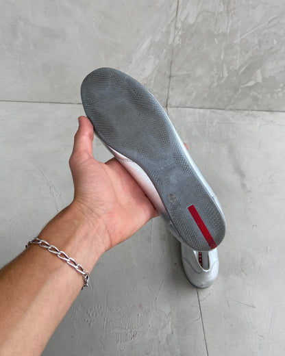 PRADA 2000'S SILVER METALLIC BALLET FLATS - EU 38 / UK 5 | UK 5, Silver