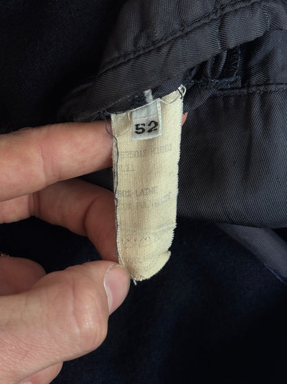 1980's YSL Navy Wool Single Breasted Military Balmacaan Coat