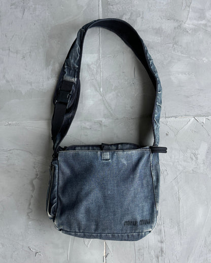 MIU MIU BLUE DENIM CROSS BODY SIDE BAG | O/S, Blue