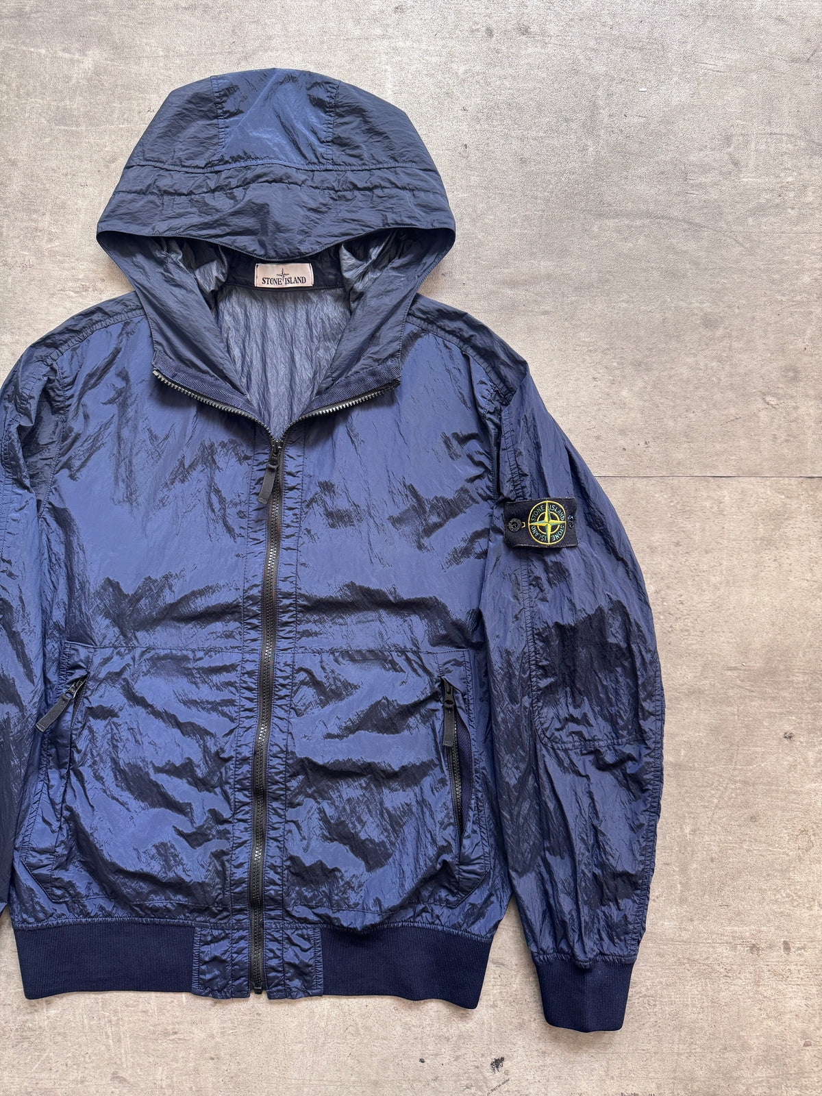 S/S 2018 Stone Island Navy Nylon Metal Wattro Hooded Smock Jacket | Large, Multicoloured