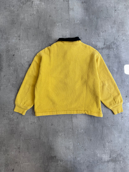 1980s Stone Island Boxy Sunshine Yellow Ribbed Sweatshirt