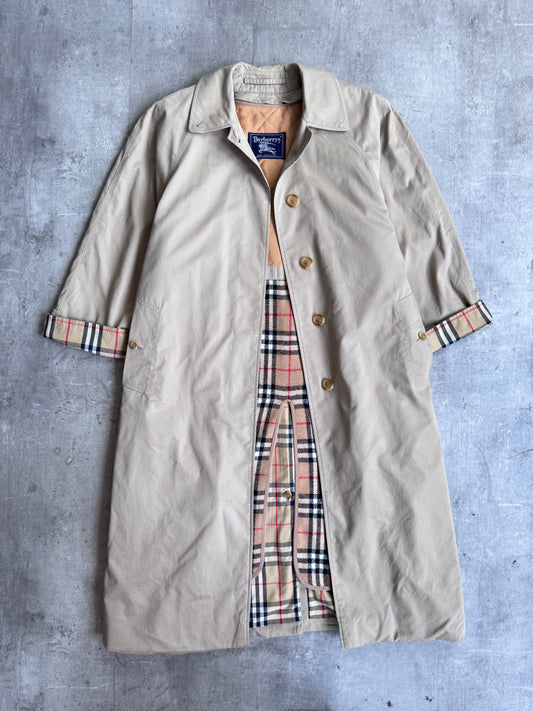 Burberry Silk Wool Lined Single Breasted Beige Trench Coat