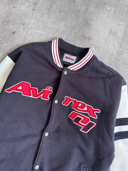 Avirex Hybrid Spellout Leather Varsity Jacket