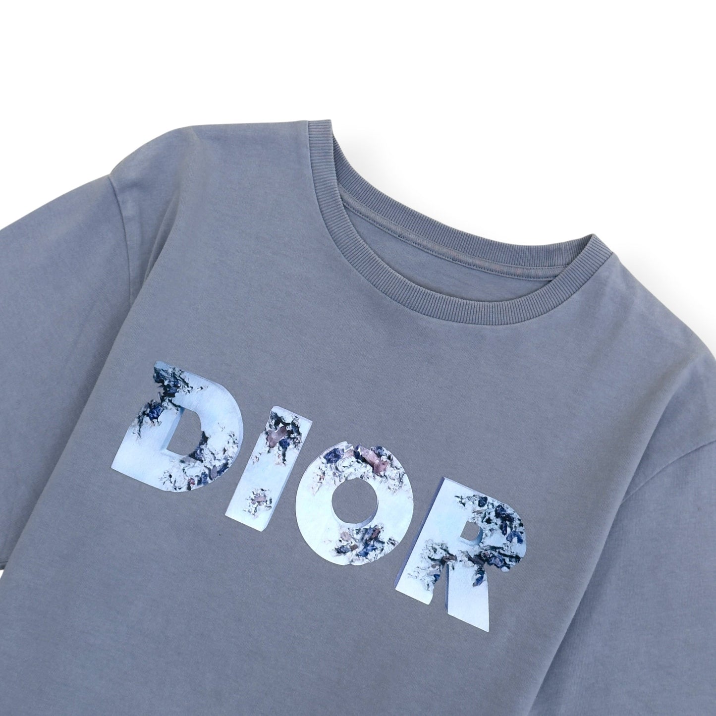 DIOR X DANIEL ARSHAM ERODED LOGO T-SHIRT GREY M | Medium, Grey