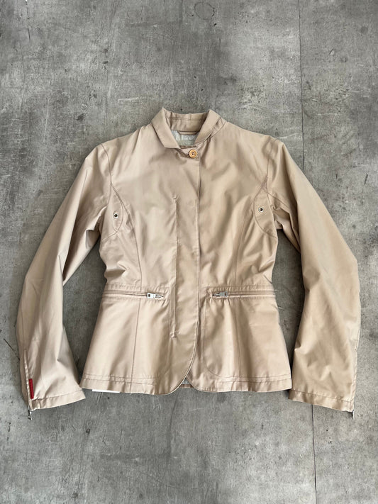 S/S 2004 Prada Sport Gore-Tex Beige Circle Darted Jacket | Small, Multicoloured