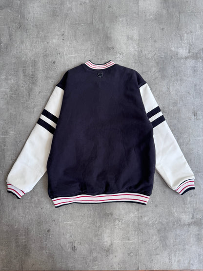 Avirex Hybrid Spellout Leather Varsity Jacket