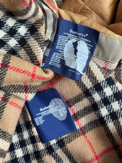 Burberry Silk Wool Lined Single Breasted Beige Trench Coat