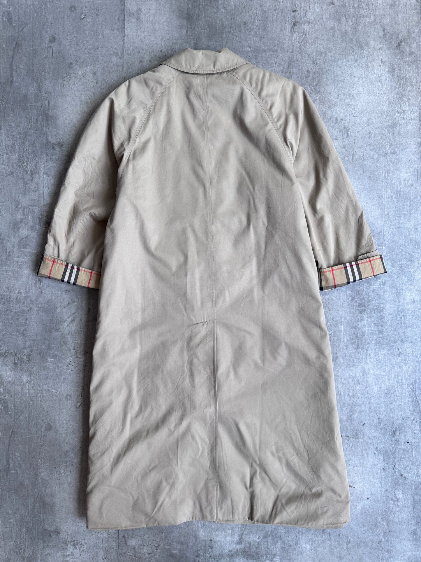 Burberry Silk Wool Lined Single Breasted Beige Trench Coat