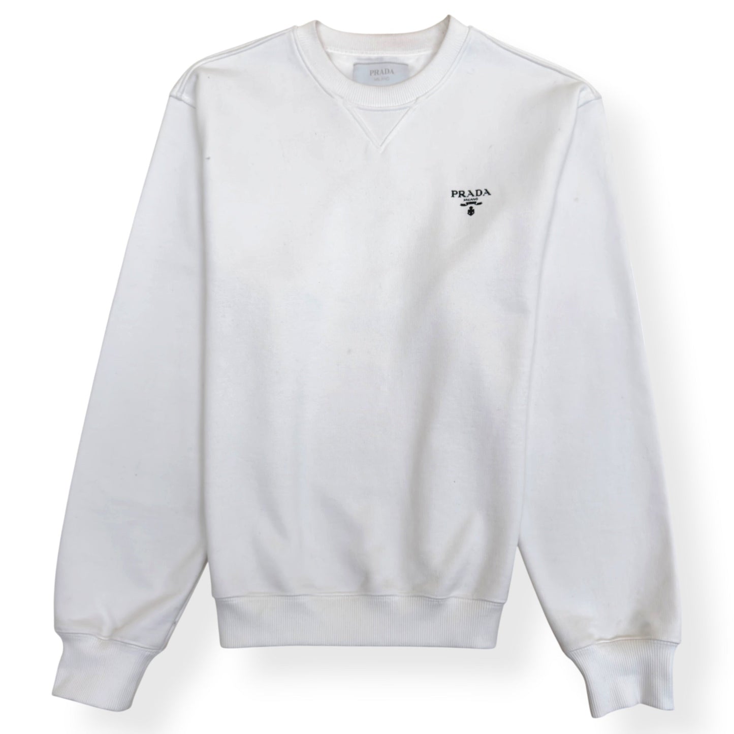 PRADA LOGO SWEATSHIRT WHITE L | Large, White