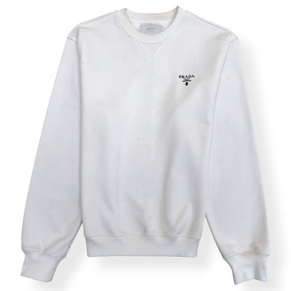 PRADA LOGO SWEATSHIRT WHITE L | Large, White