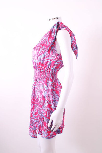 Poupette St Barth Halter Mini Dress Blue / Pink S | Default Title, Multicoloured